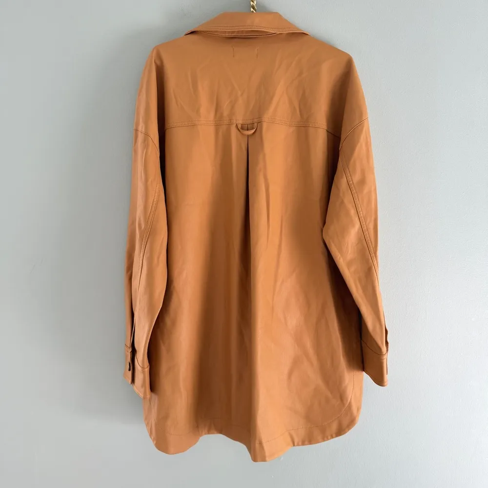 Anthropologie Maeve Faux Leather Shirt Jacket - Image 13