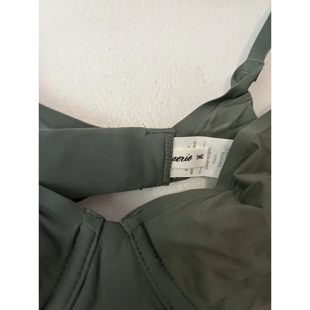 NWT Aerie Smoothez Green Microfiber Mesh Unlined Underwire Balconette Bra S 34C - Image 5