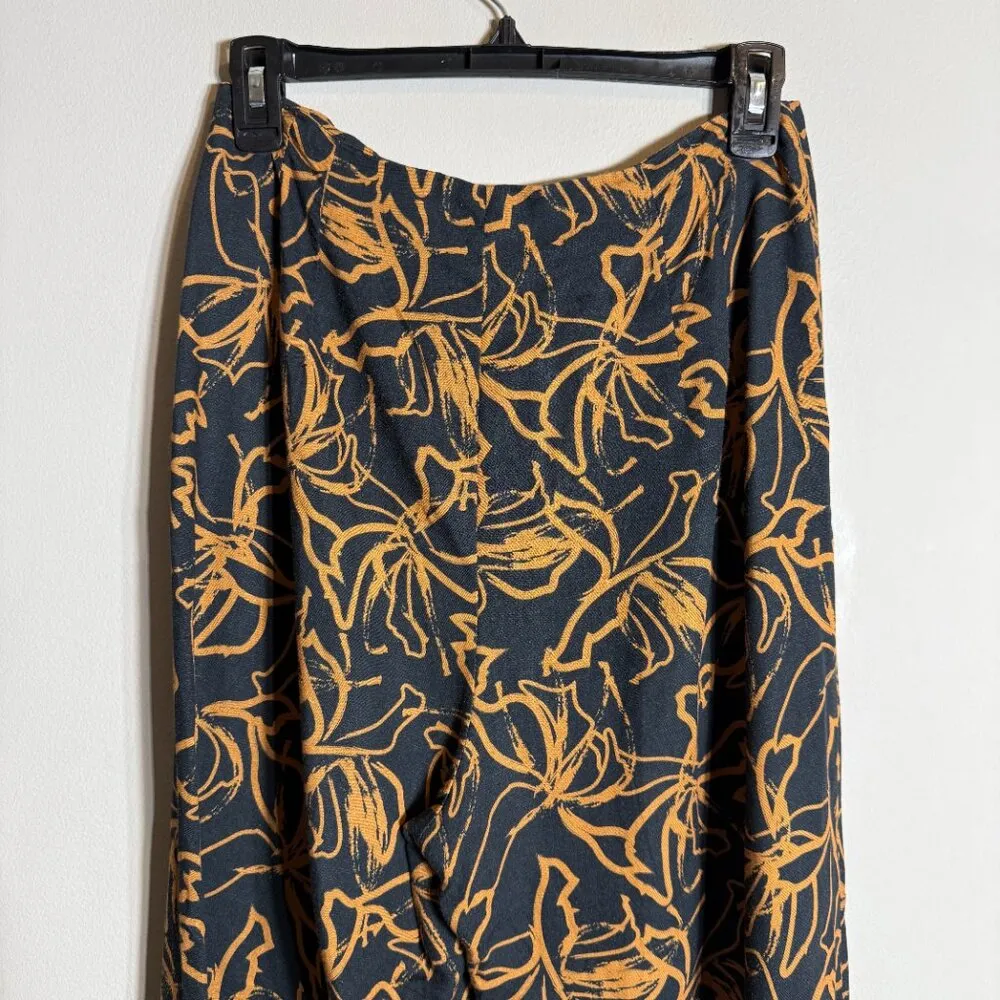 ASTR The Label Sadie Wide Leg Abstract Print Linen Pants Womens Small Black Rust - Image 11