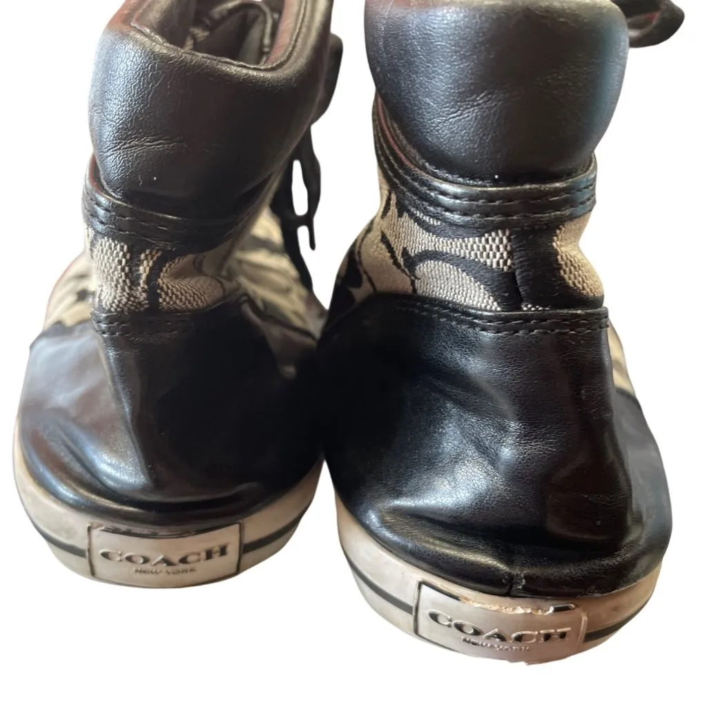 Coach Freesia Woman's Black Grey Signature HighTop Sneakers Size 8.5B SKU 9431 - Image 15