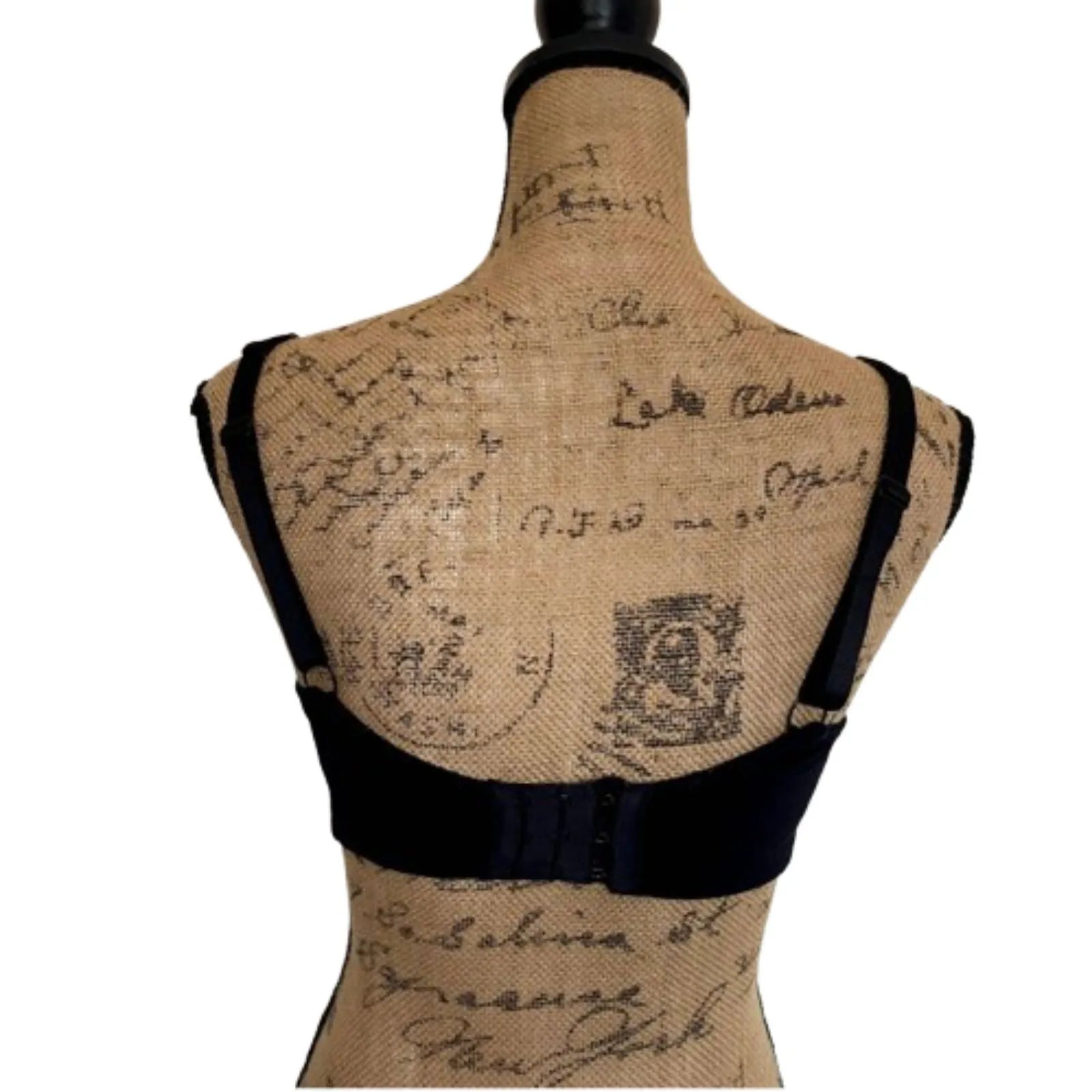 Frederick's of Hollywood Basic Black Bra Tactel‎ Nylon Size 34DD (34E) - Image 3