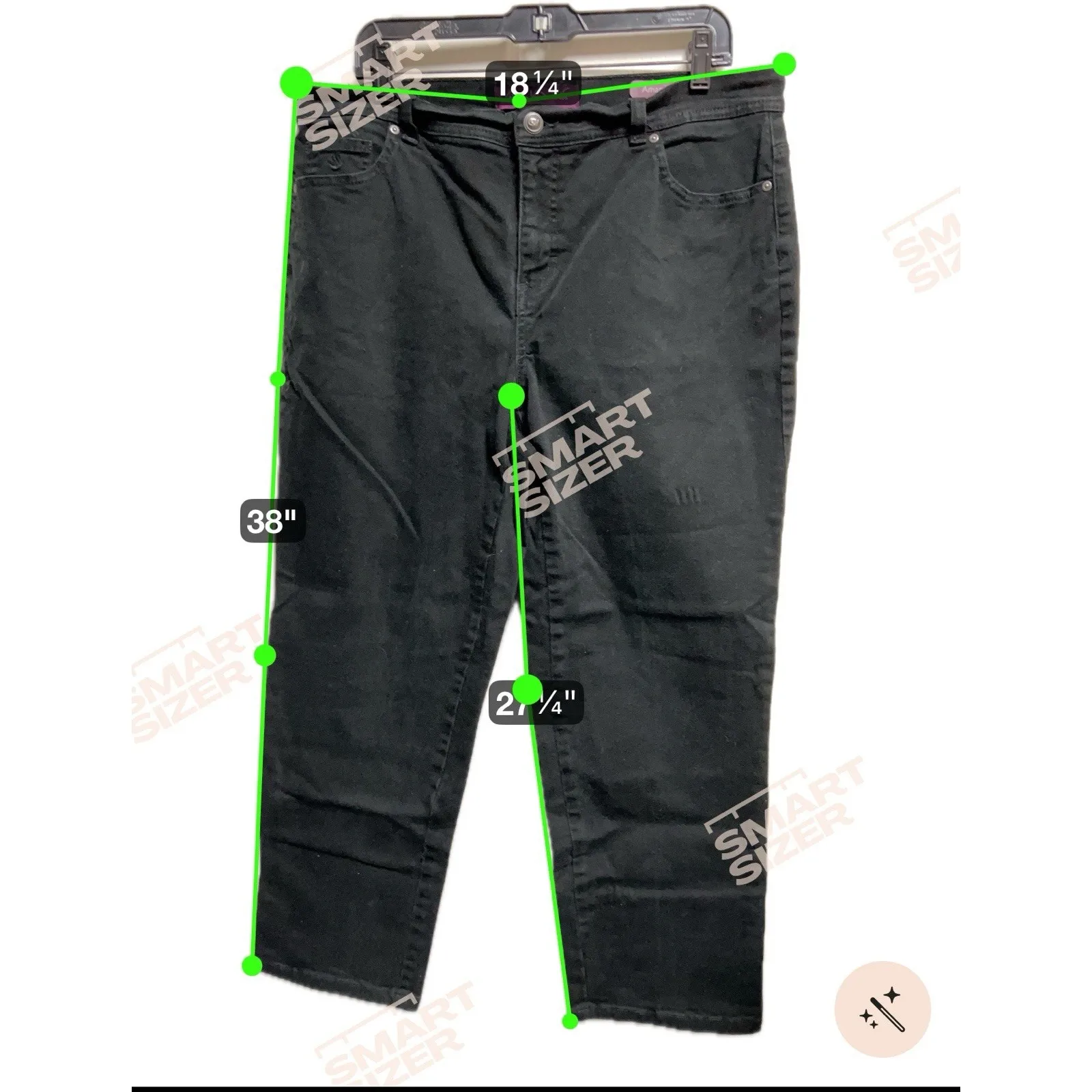 016-009 Gloria Vanderbilt Womens Amanda Jeans Size 16 Short Black Denim Stretch - Image 4