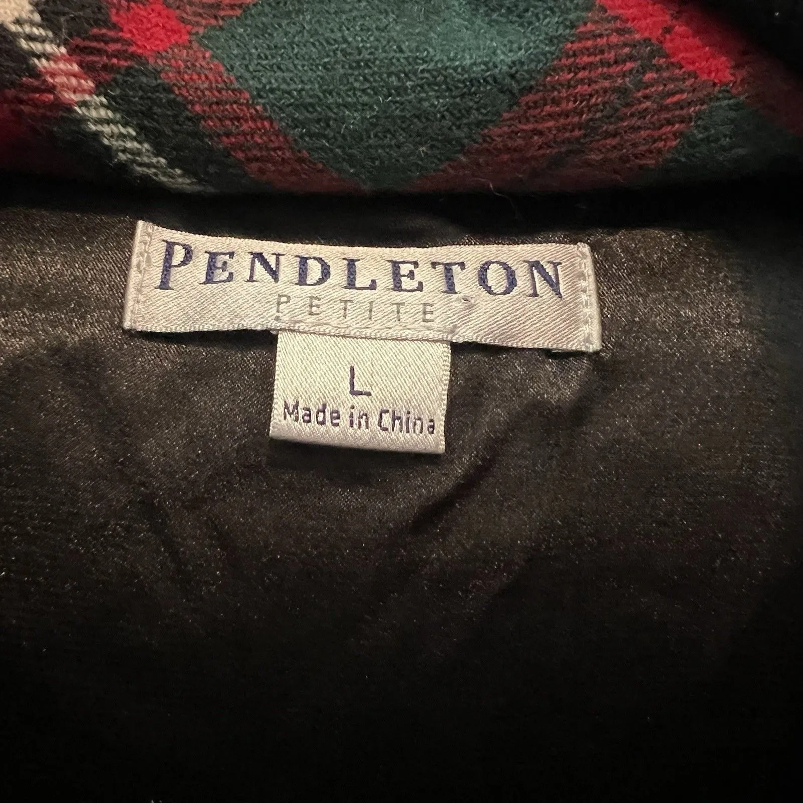 Pendleton Women’s Cable Knit Vest Large Petite Wool Tartan Plaid - Image 3