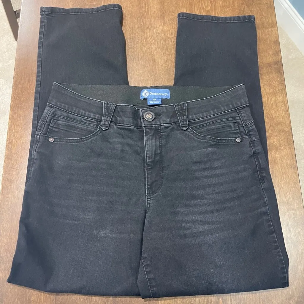 Democracy "Ab"Solution High Rise Jeans Womens Size 12 Black Tummy Control Cotton - Image 12