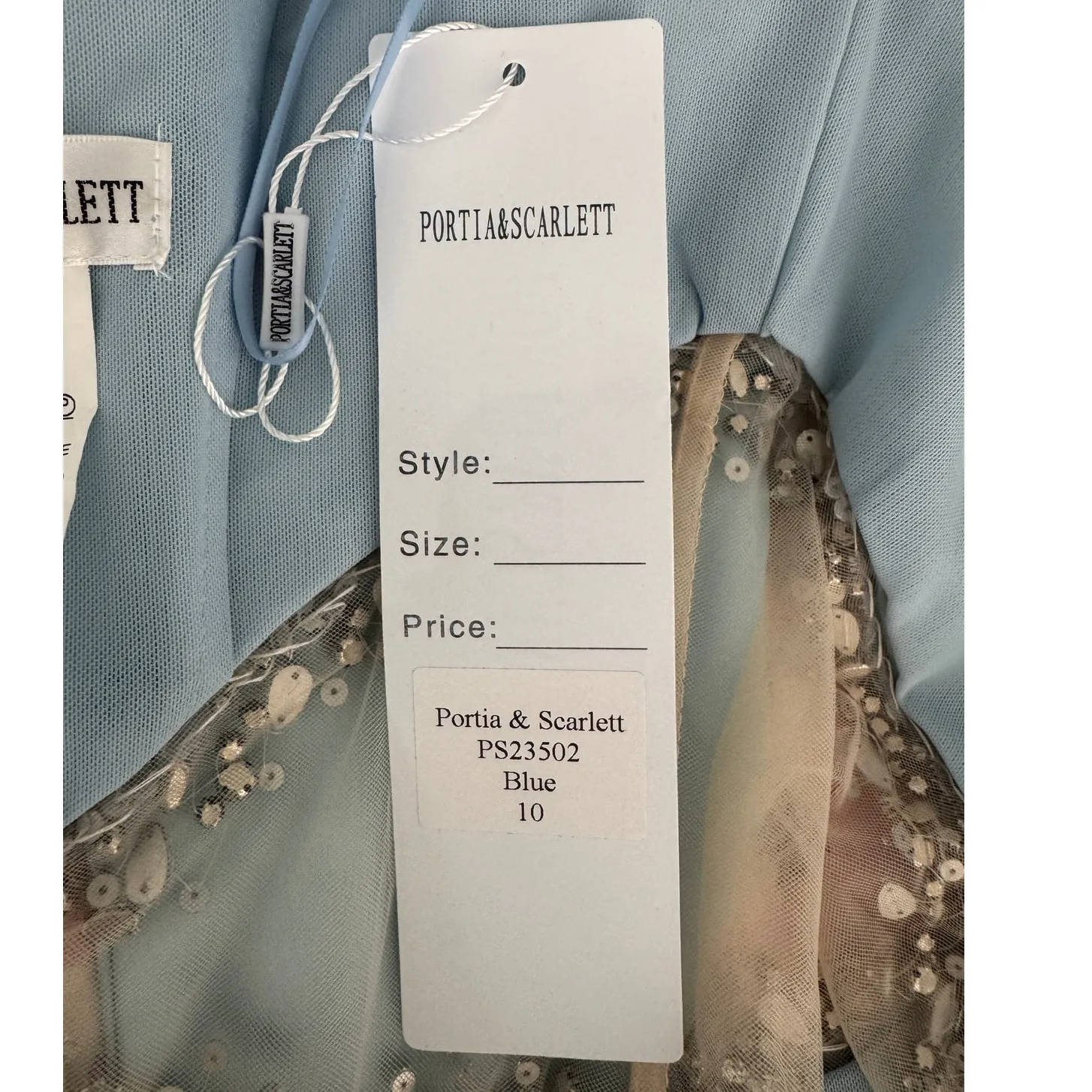 Portia and Scarlett Illusion Cutout One Sleeve Gown PS23502 ice blue size 10 - Image 9