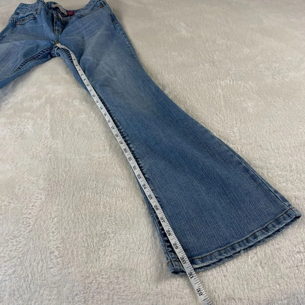 Aeropostale Y2K Hailey Skinny Flare Jeans Womens Sz 1 2 Blue Low Rise 28x31 TALL - Image 7