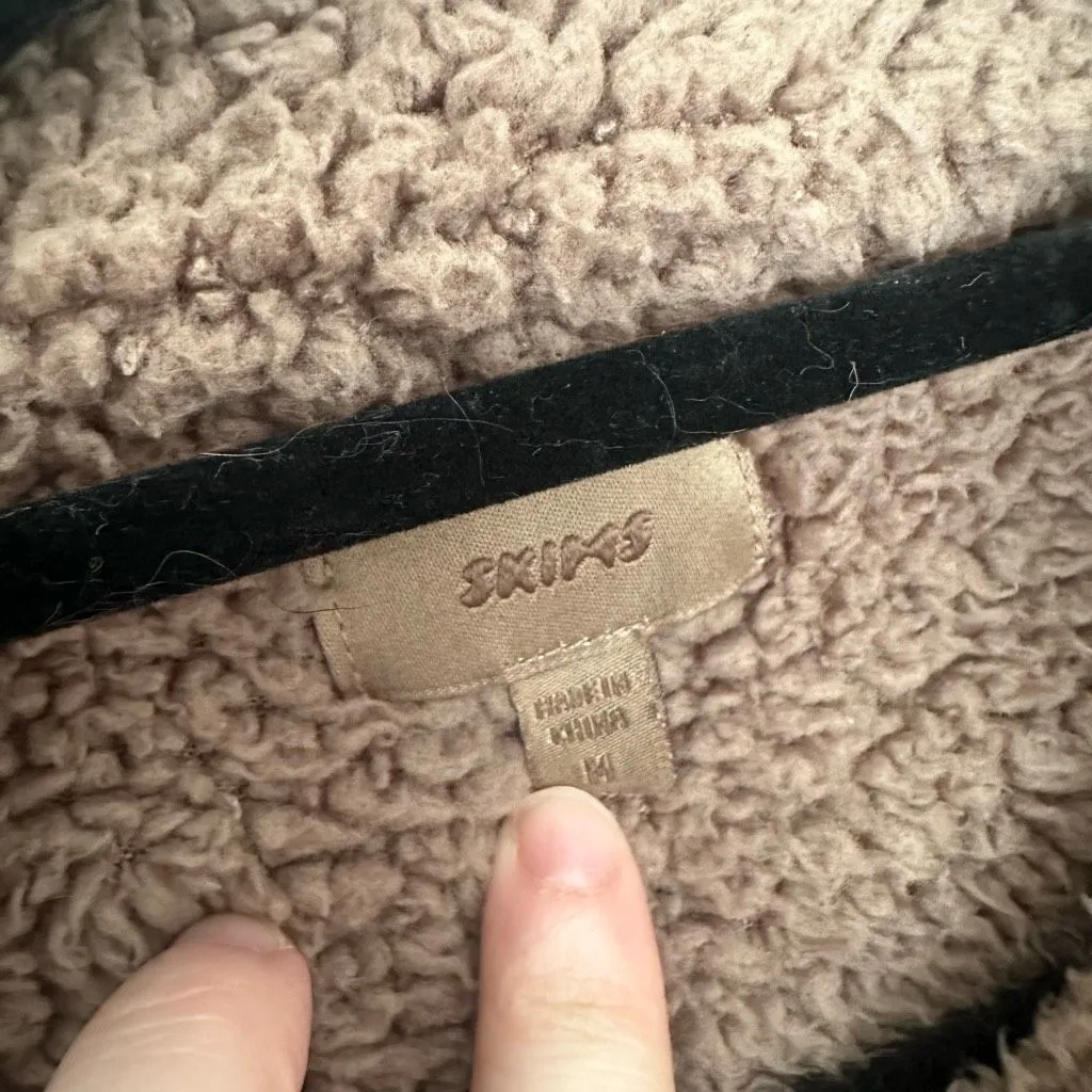 Skims Women’s Medium Brown Teddy Cropped Jacket - Image 2