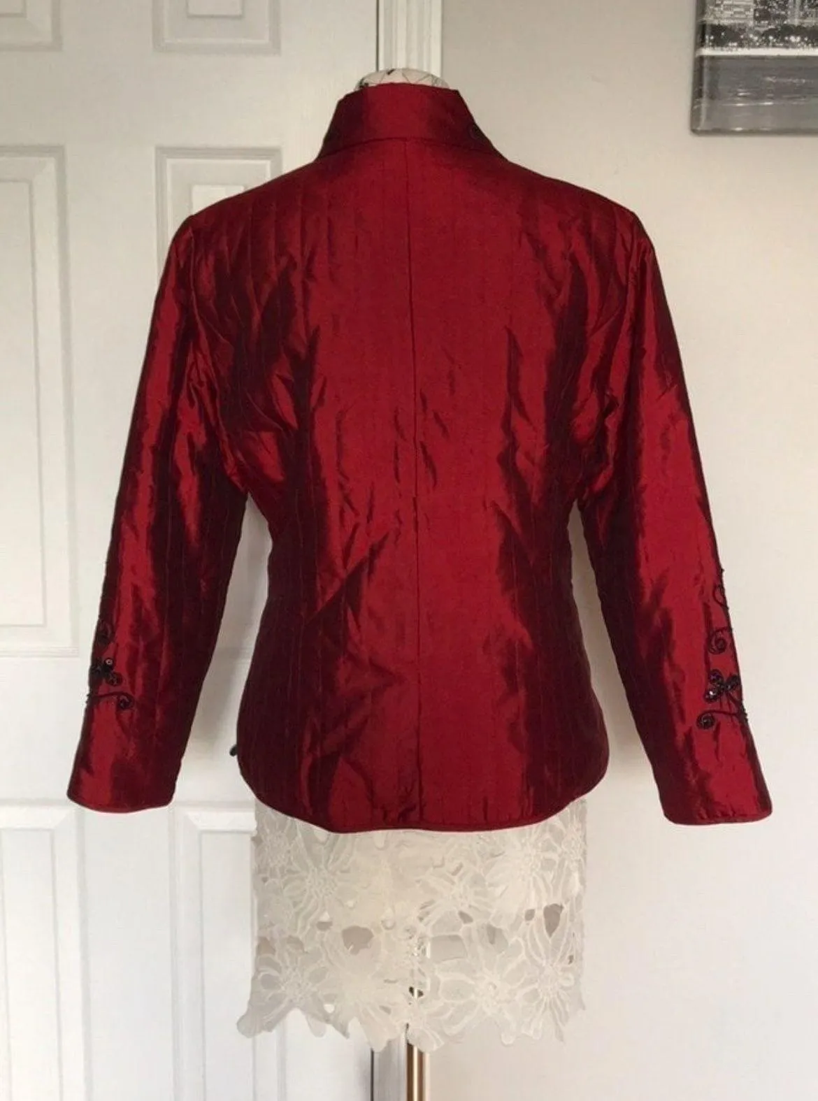 Vintage Silk Sequin Embellish Bead Colorful Coastal Western Quilt Formal Evening whimsygoth - Image 3