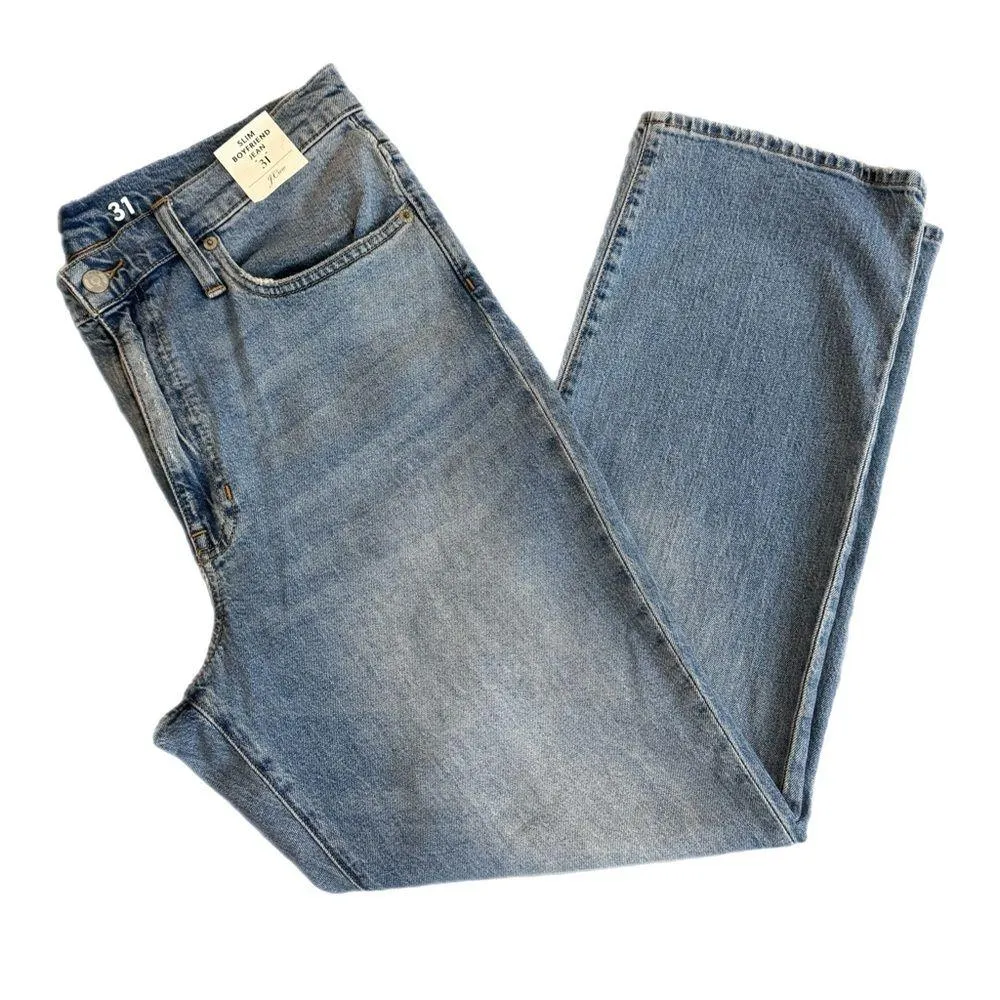 NWT J. Crew Women’s Slim Boyfriend Jeans Sz 31 Straight Leg Light Wash Denim - Image 4