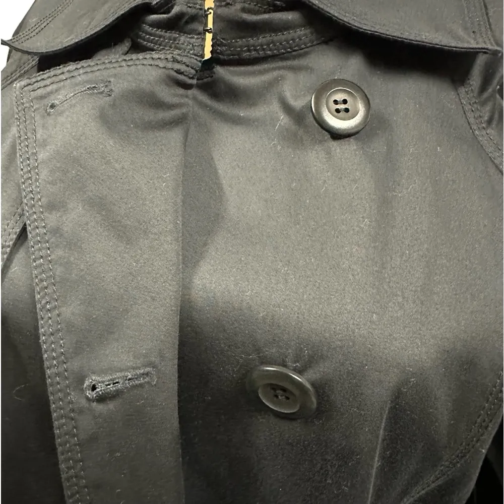 Robin Howe Black Buckle Belted 3 Quarter Sleeve Double Breasted Jacket Womens S - Image 4