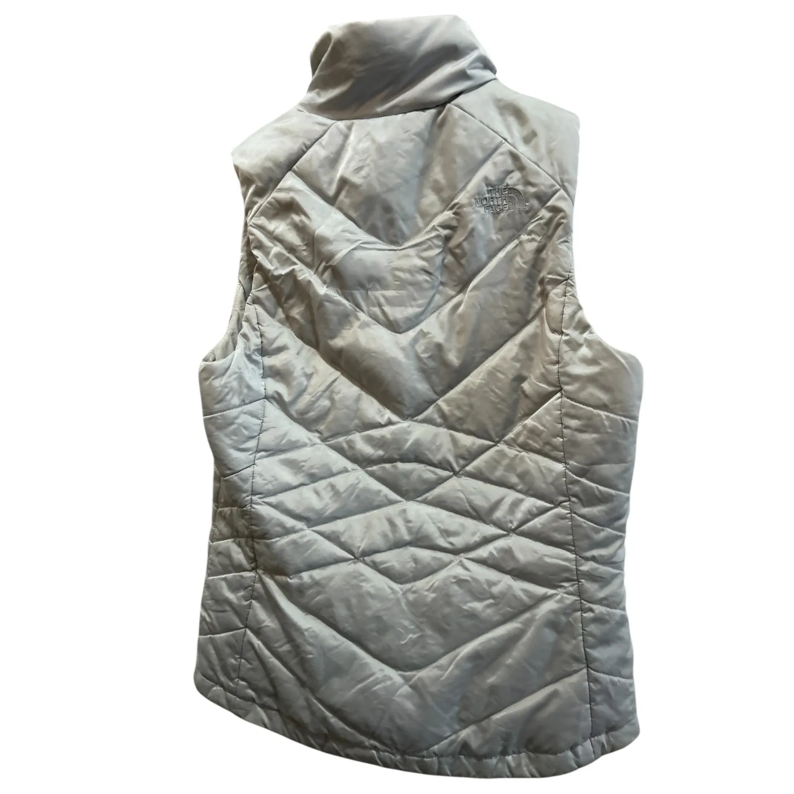The North Face Womens Puffer Vest Silver Lightweight Full Zip Insulated Size S - Image 11