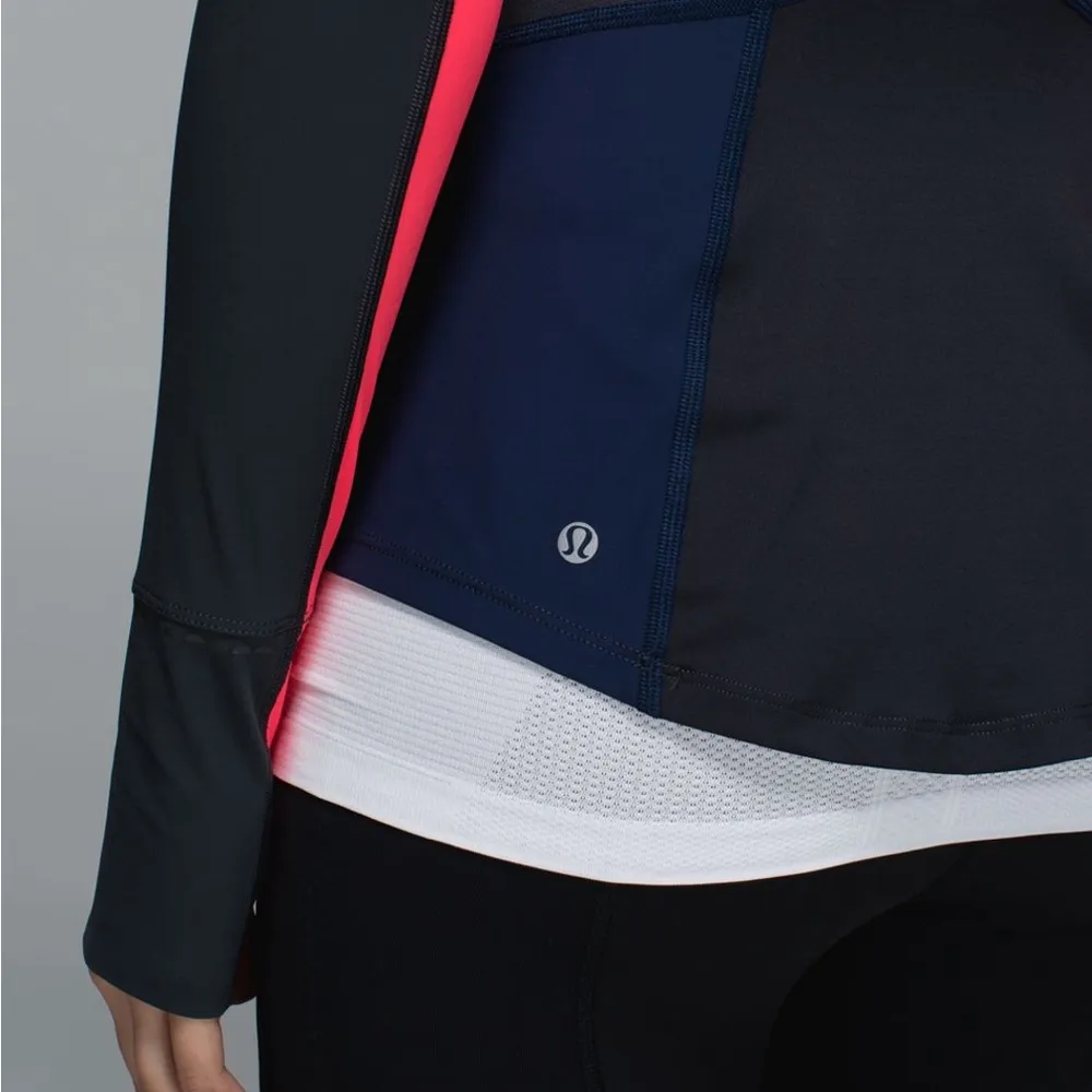 Lululemon Trail Bound Long SleeveDeep Coal / Deep Navy / Electric Coral - Image 11