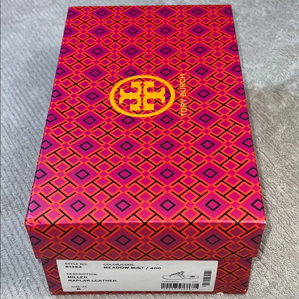 Tory Burch miller naplak leather clr meadow mist/400. size6 - Image 9