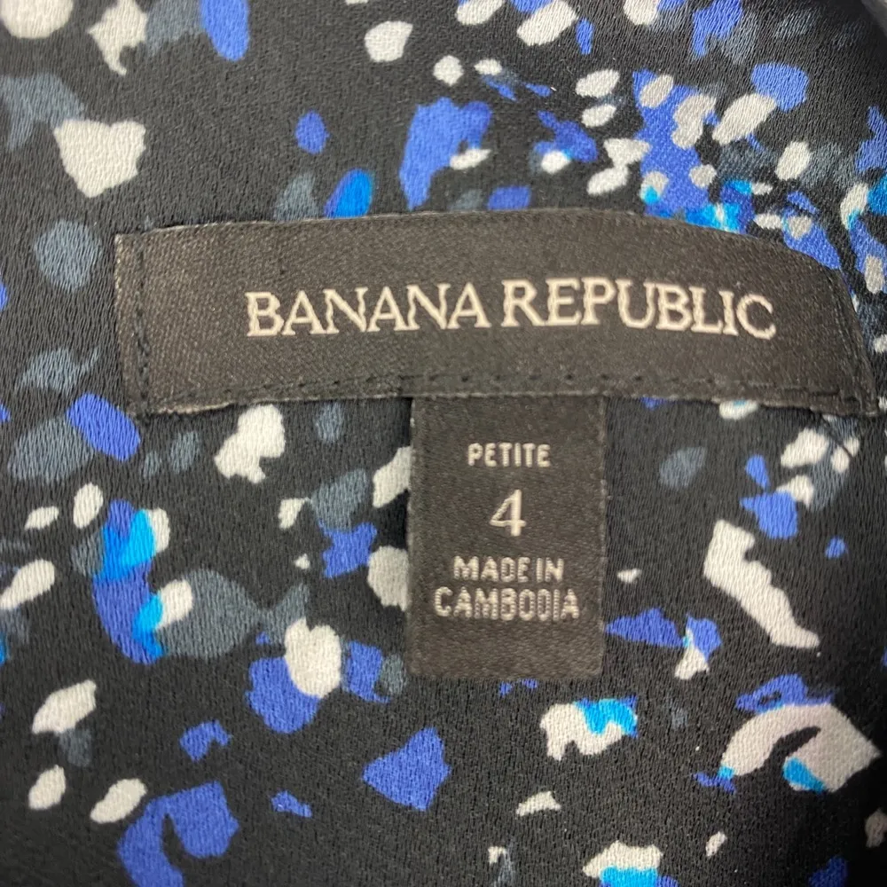 Banana Republic Long Sleeve Pattern Dress Size 4 Petite - Image 5