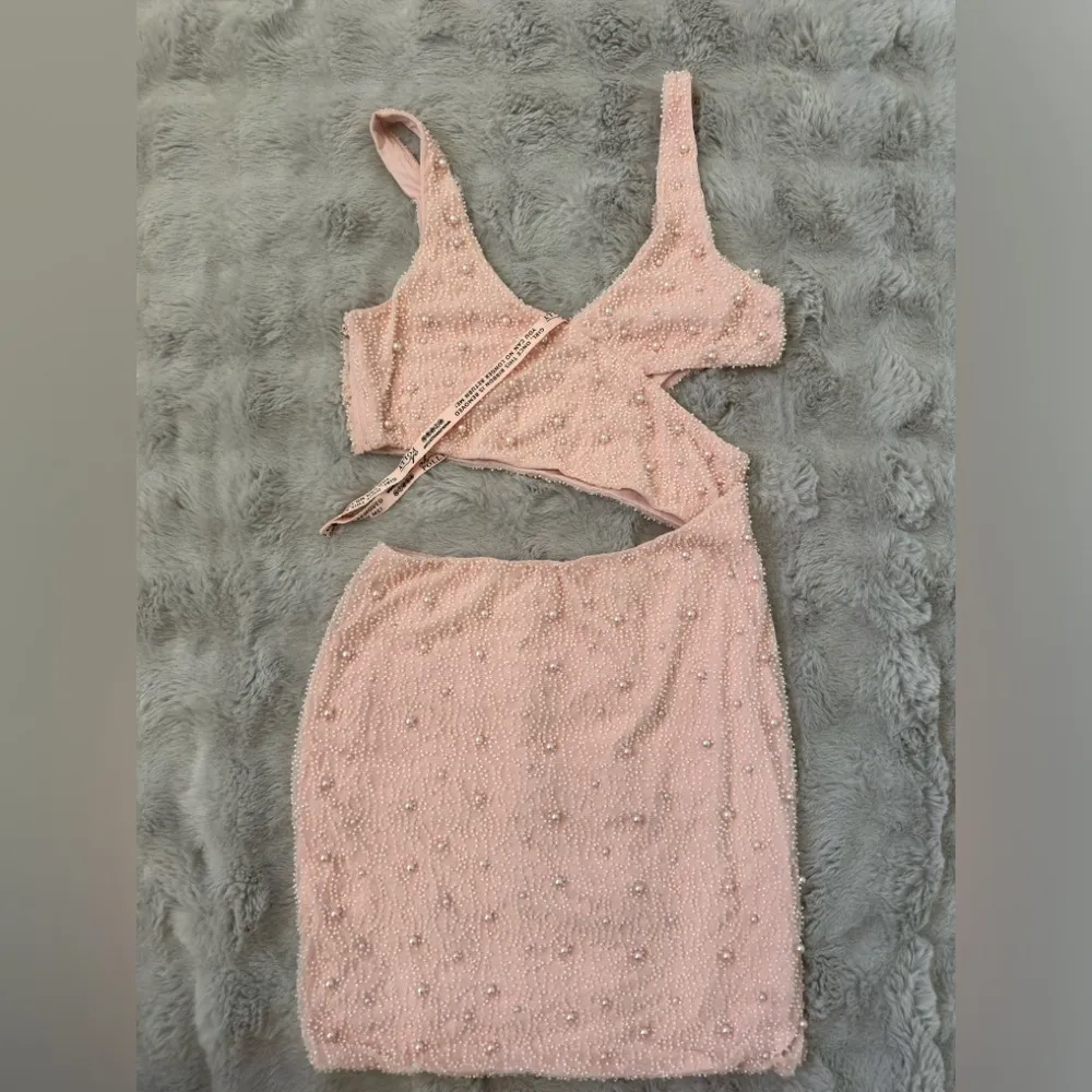 NWT Oh Polly Embellished Cut Out Mini Dress blush pink size 8 - Image 3