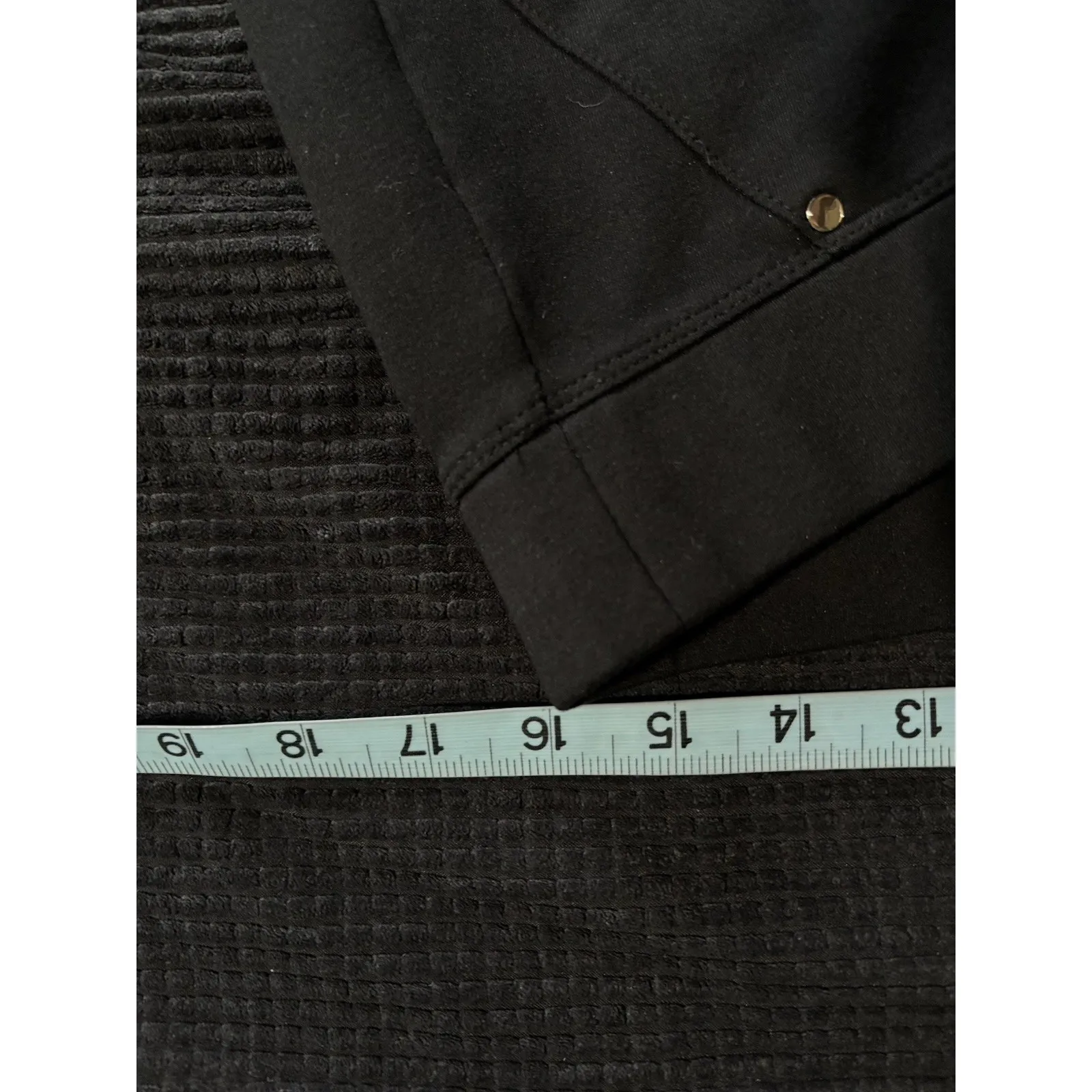 Madison Grey Black Skinny Dress Pants Size PXL Stretch Pull On Crop Elastic Band - Image 5