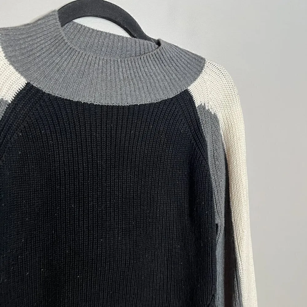 525 America color block greyscale mock neck sweater - Image 2