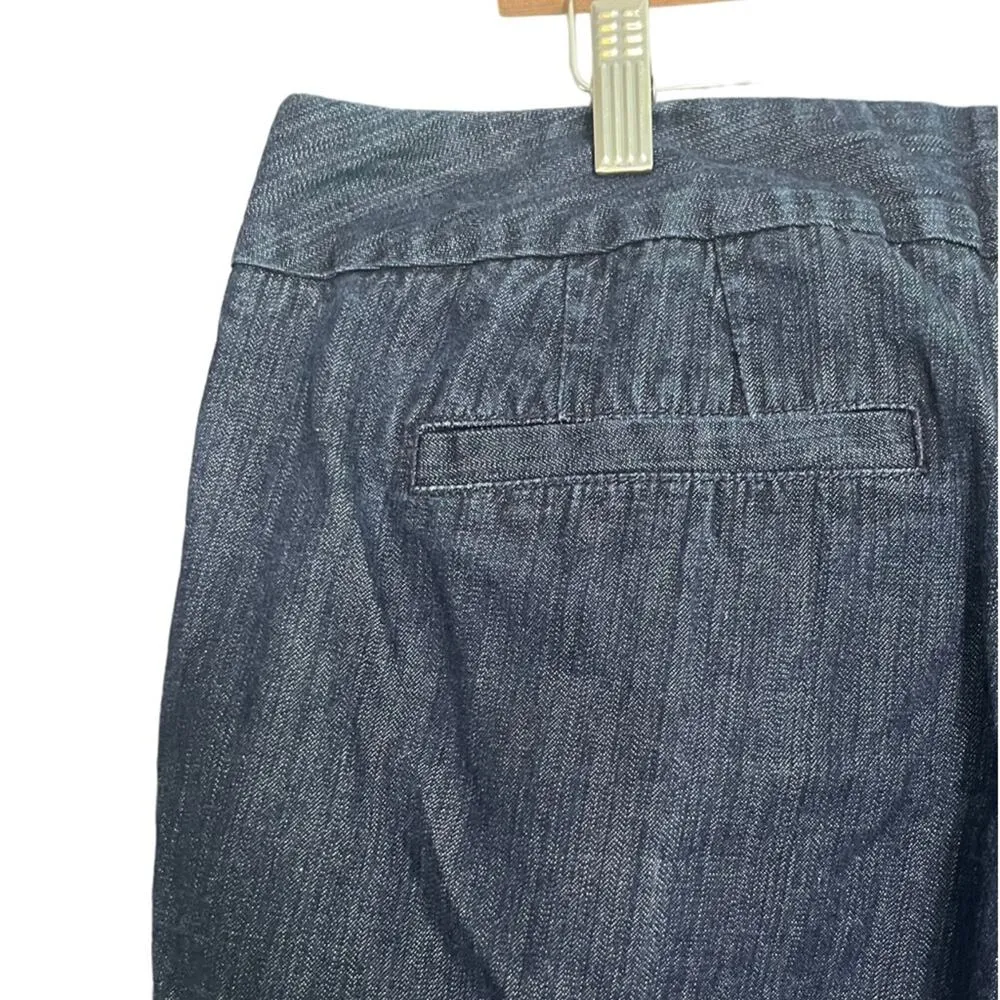 Tommy Hilfiger Wide Leg Trouser Culotte Jeans Womens Size 12 Dark Wash Preppy - Image 4