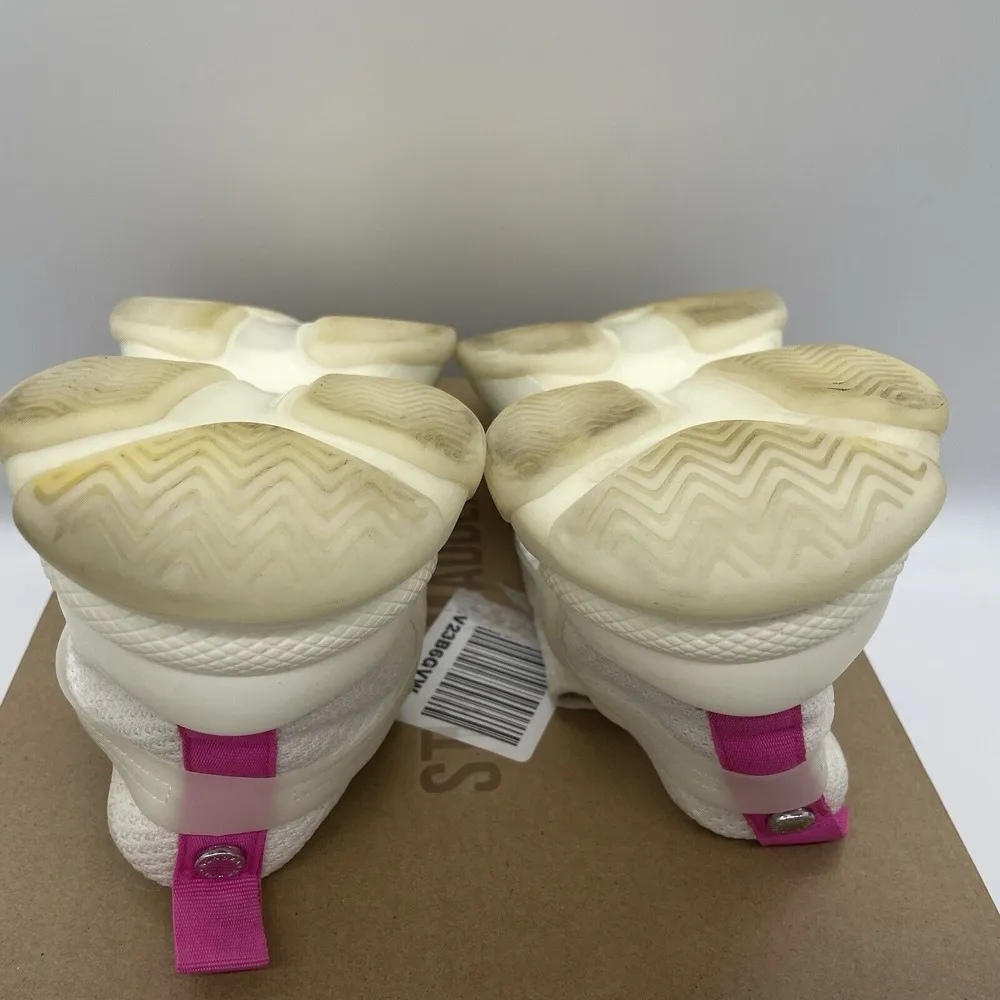 Steve Madden Womens Size 11 Shoes White Myles White NY 90 Sneakers Pink Pull Tab - Image 16