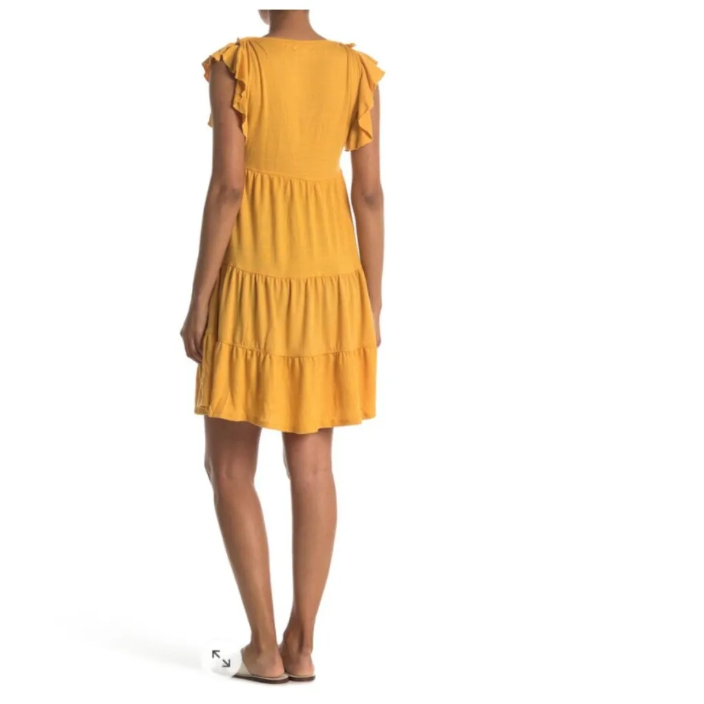 NWT Max Studio Ruffle Cap Sleeve Tiered Jersey Babydoll Dress - Image 3