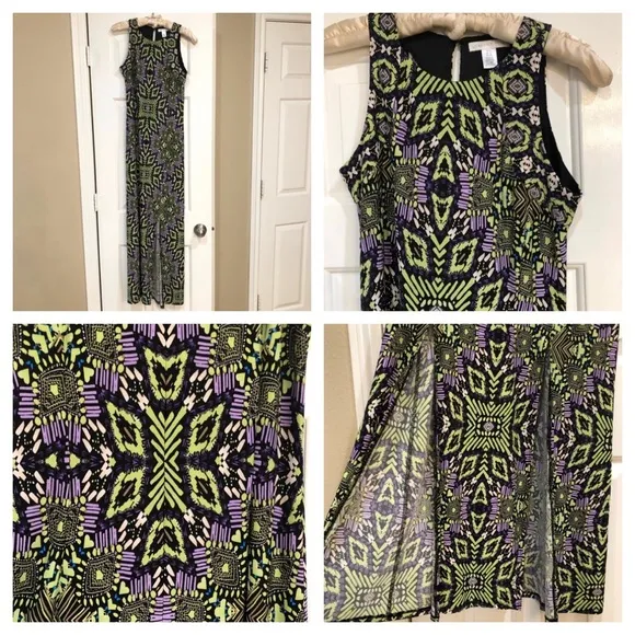 London Times Sleeveless Print Dress double slits 6 - Image 2