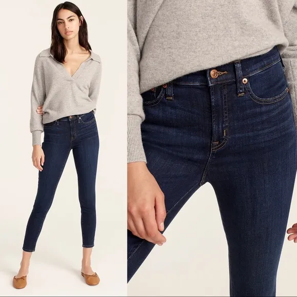 J Crew • Toothpick Ankle skinny jeans dark wash 8" low mid rise cropped - Image 2