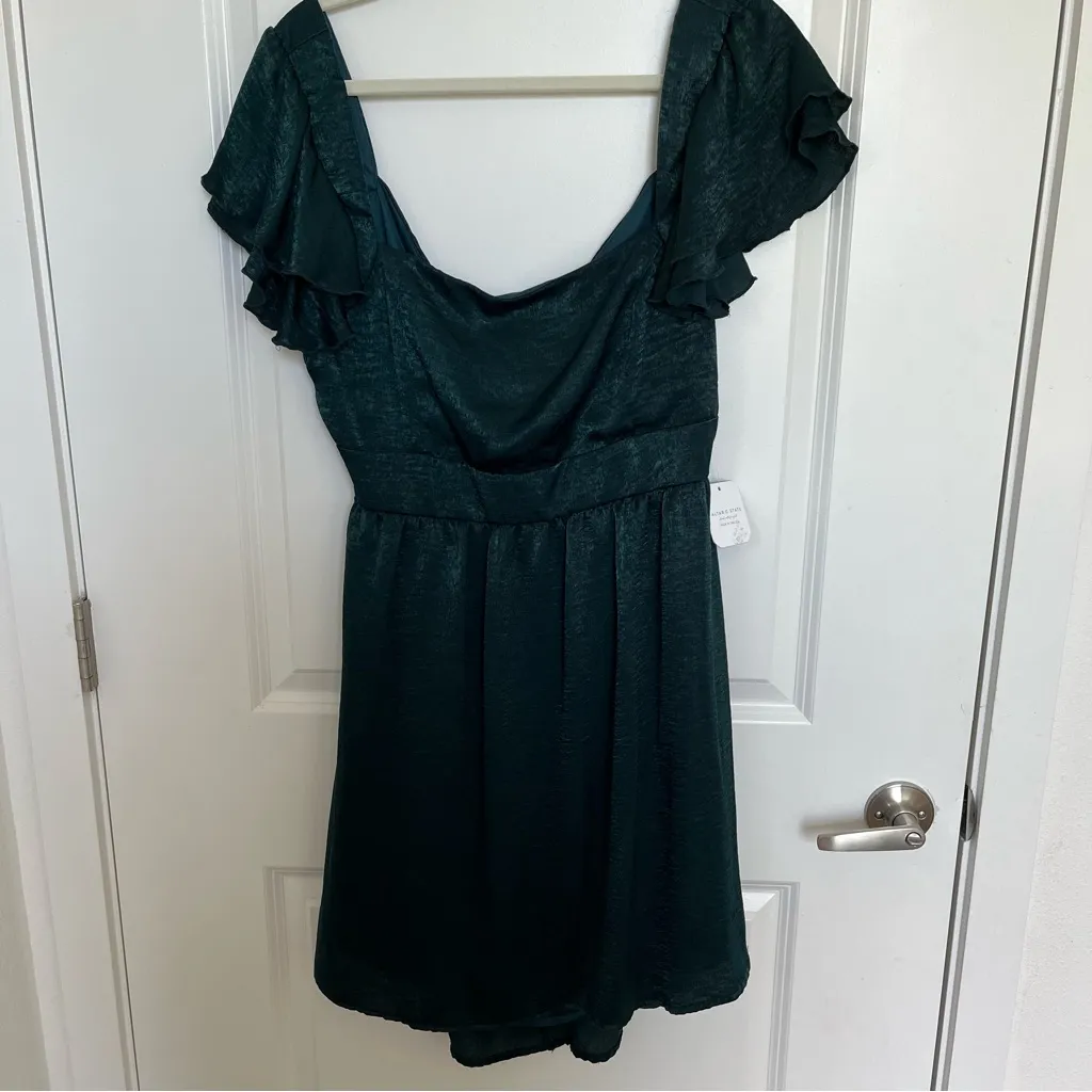 NEW Altar’d State Dark Green Satin Mini Dress Size XL NWT - Image 5