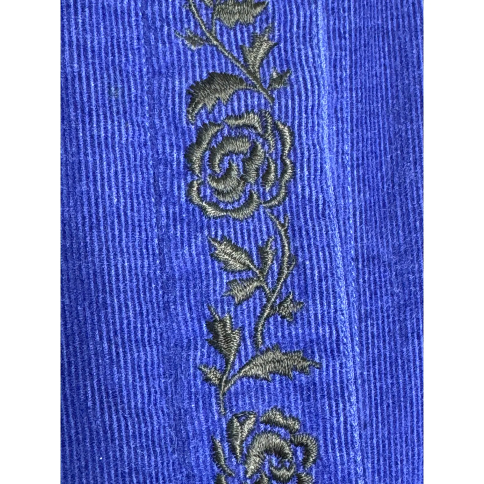 Vintage 1990s Eddie Bauer Corduroy Embroidered Midi Dress Small Petite - Image 7