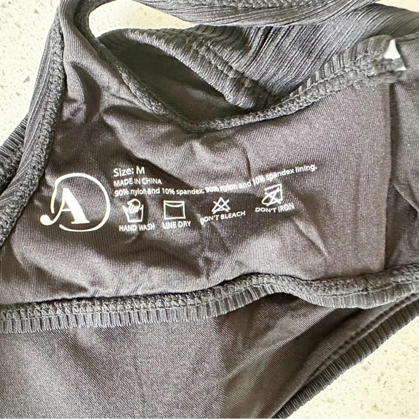 Andie Swim The Wynwood One Shoulder‎ Bikini Top Black Ribbed Size Medium - Image 5