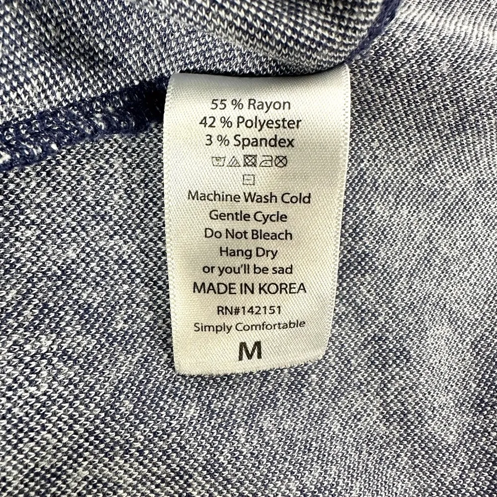 | Lularoe | Blue White Floral Pattern Flowy Knee Length Sleeve Crew Neck Dress - Image 9