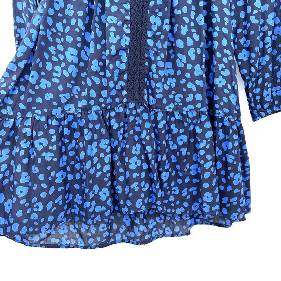 Anthropologie HD in Paris size XS Ressica Leopard‎ Tunic Top blue black - Image 6