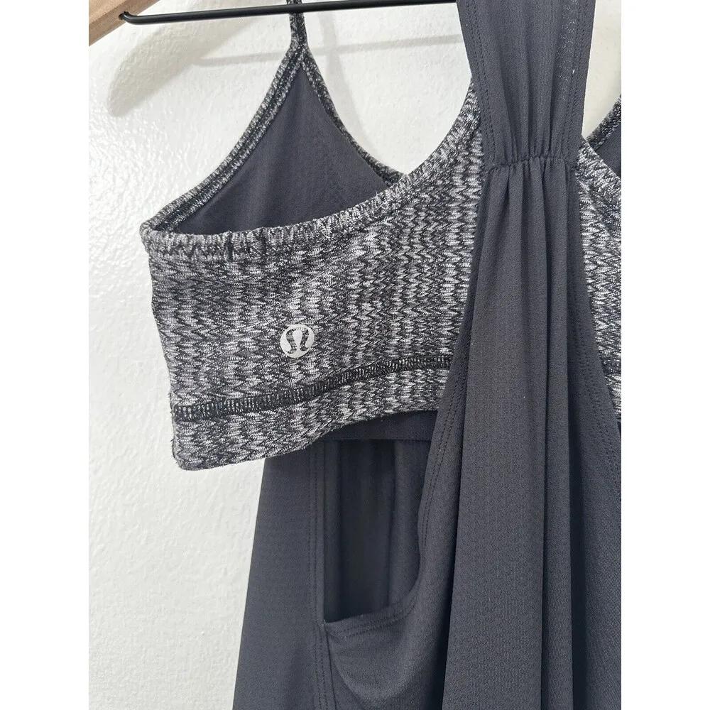 Lululemon Women’s No Limits Tank Deep Coal Ziggy Wee Grey Size 4 Athletic Top - Image 9
