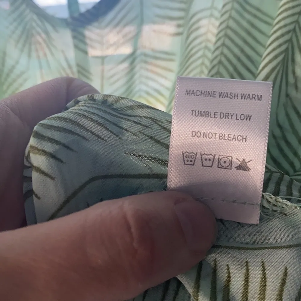 Francesca’s tropical leaf pom sheer swim romper, size medium - Image 6