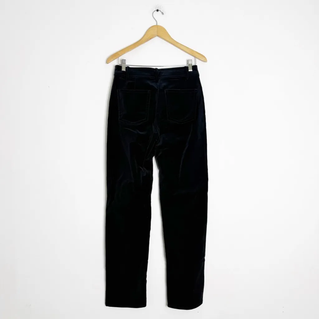J.Crew Straight Leg Velvet Pants Black Size 6 NWT Style AQ839 - Image 2
