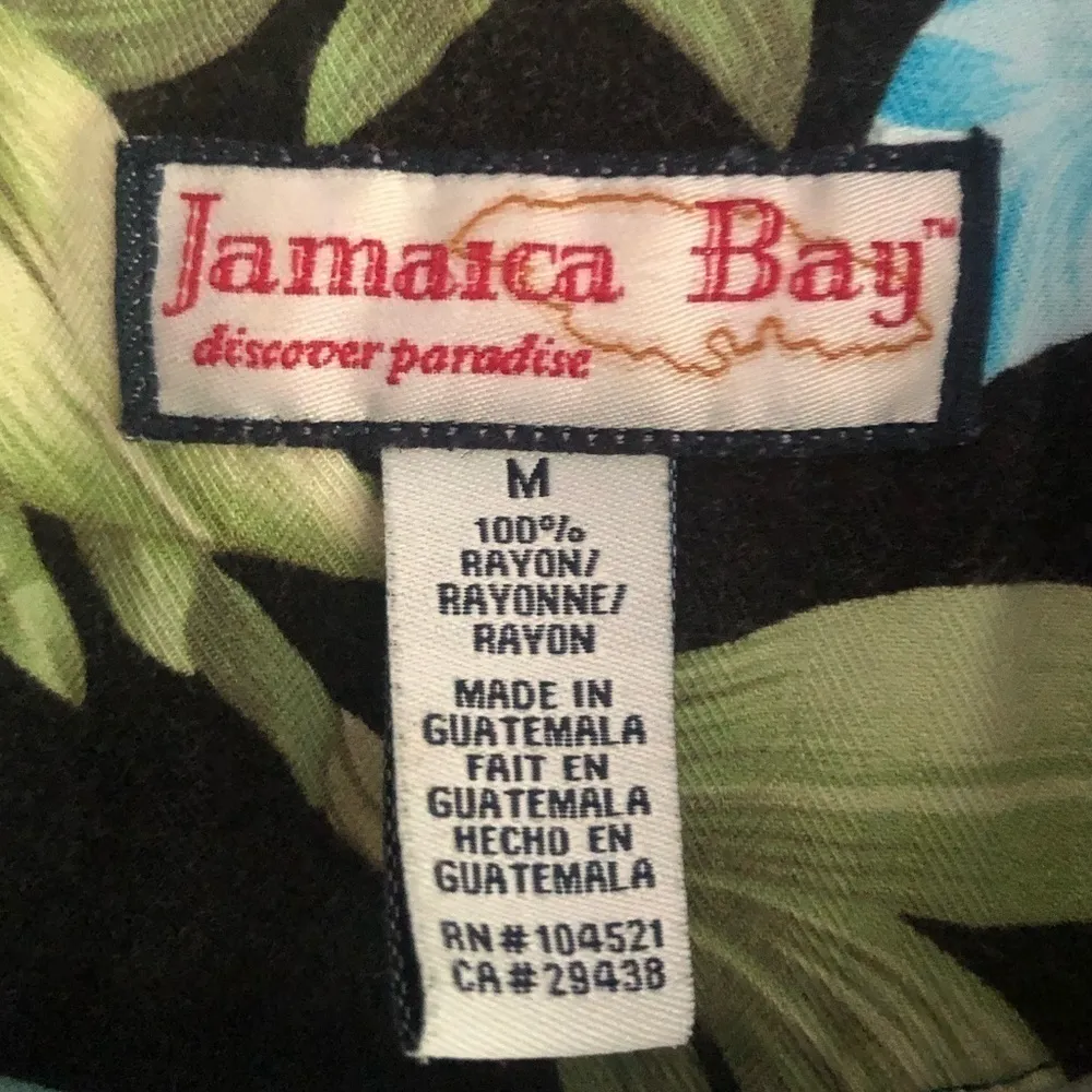 Vintage Jamaica Bay sleeveless tropical floral print blouse size medium Black - Image 7