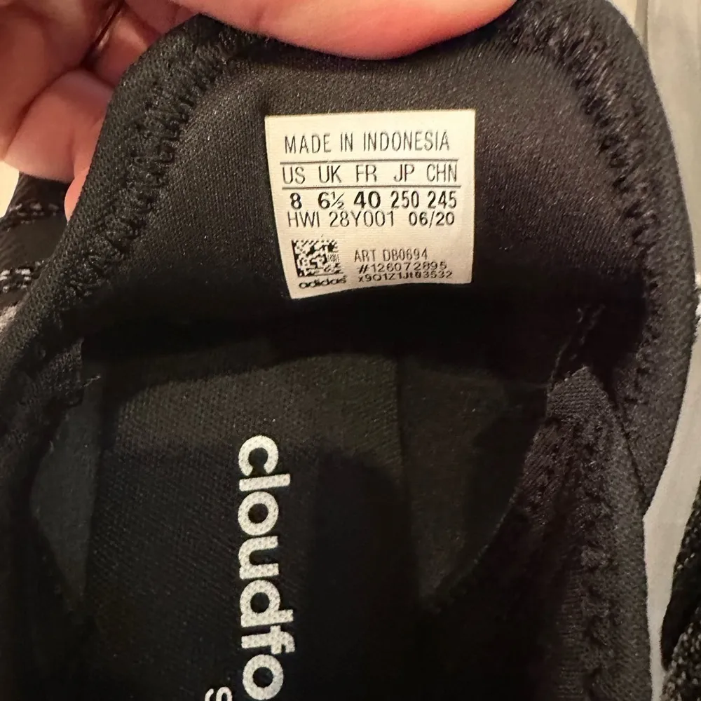 adidas Cloudfoam Pure Core Black Women’s Shoes Size 8 EUC Missing Laces Walking - Image 8