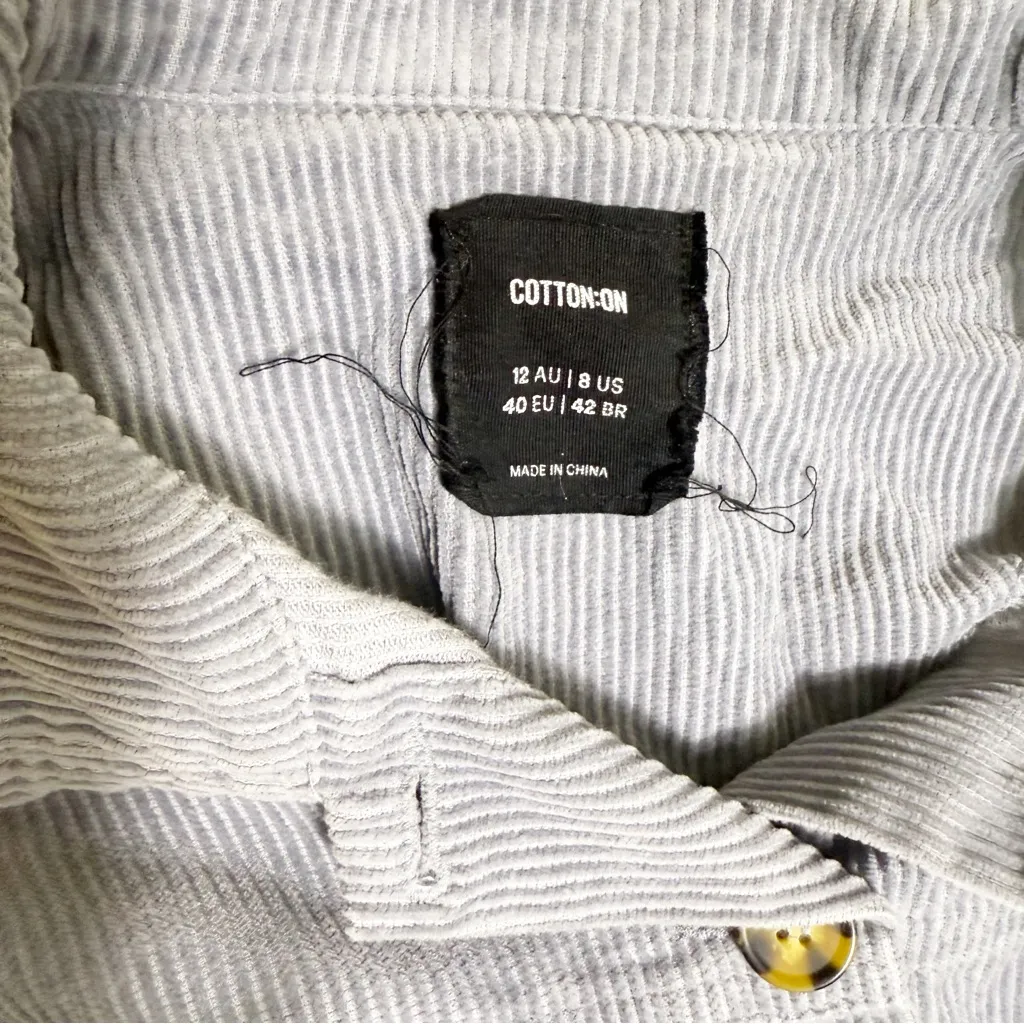 Cotton On Cropped Corduroy Shacket‎ size 8 - Image 2