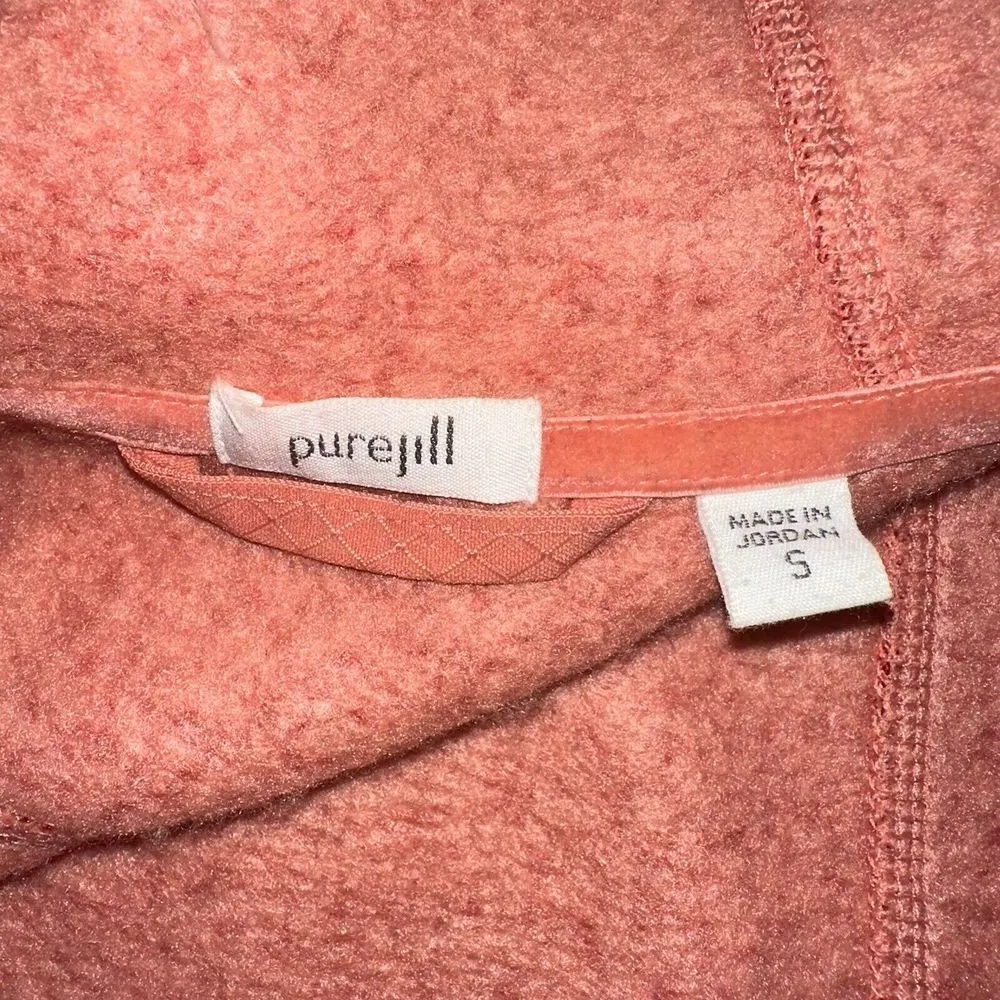 Pure Jill‎ J.Jill Coral Fleece Hoodie Full Zip Orange - Image 4