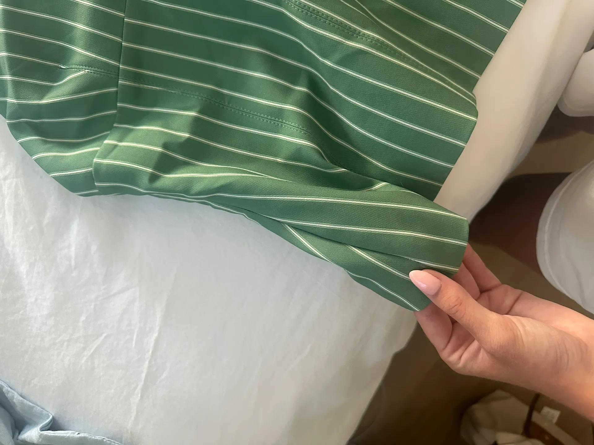 ZARA Green  Pinstripe Top - Image 4