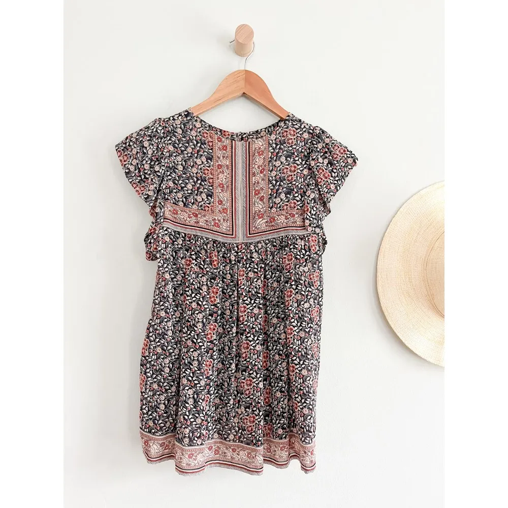 Ulla Johnson | Soleil Silk Top | Navy Pink Floral | Sz 0 - Image 8
