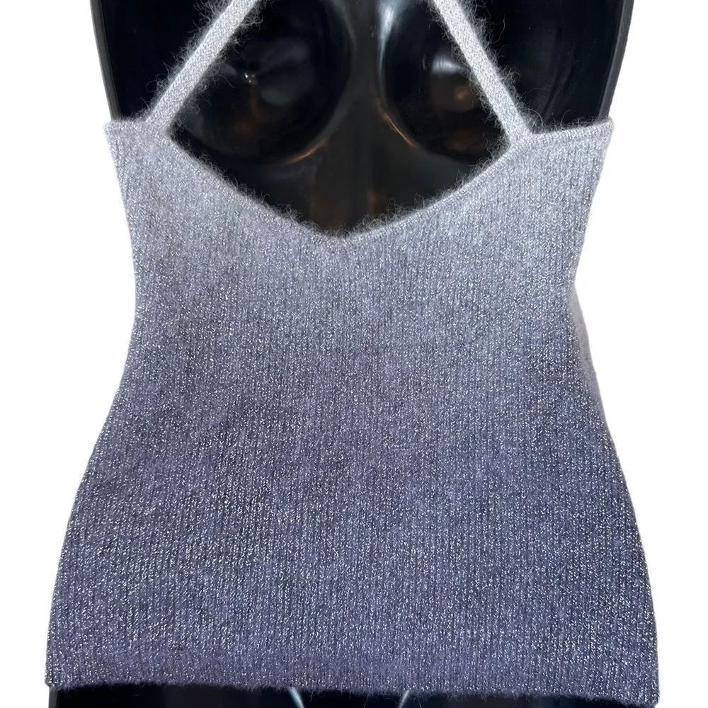 Bebe 90's RARE  metallic ombre angora sleeveless turtleneck sweater top - Image 10