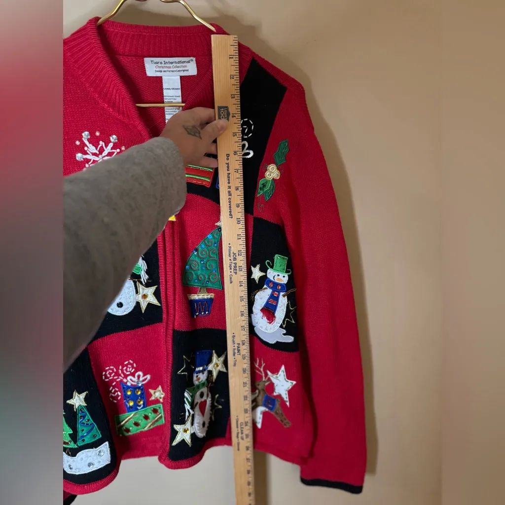 🎄 Tiara International Christmas Collection Zip-Up Cardigan - Large - Image 5