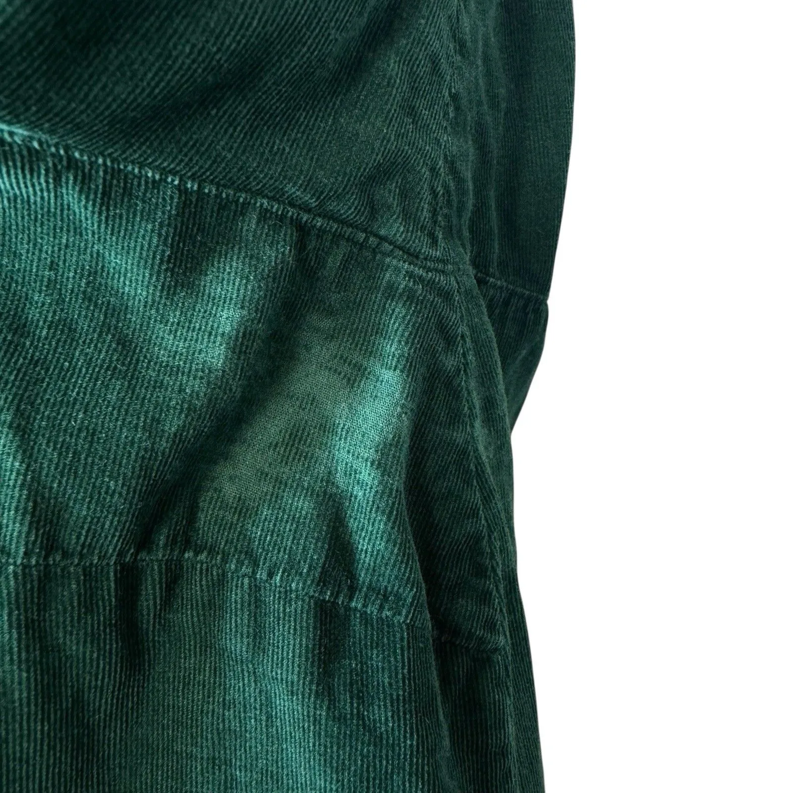 J.Jill Corduroy Tunic Top Size L Emerald Green Collared Relaxed Fit Long Sleeve Size L - Image 4