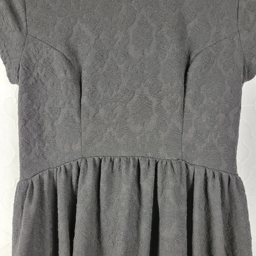 Xhilaration Womens Dress Size S Black Brocade Mock Neck Fit & Flare Skater Mini - Image 9