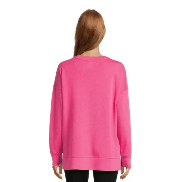 Time and Tru Hot Pink Relaxed Fit Crewneck Sweatshirt M - Image 2
