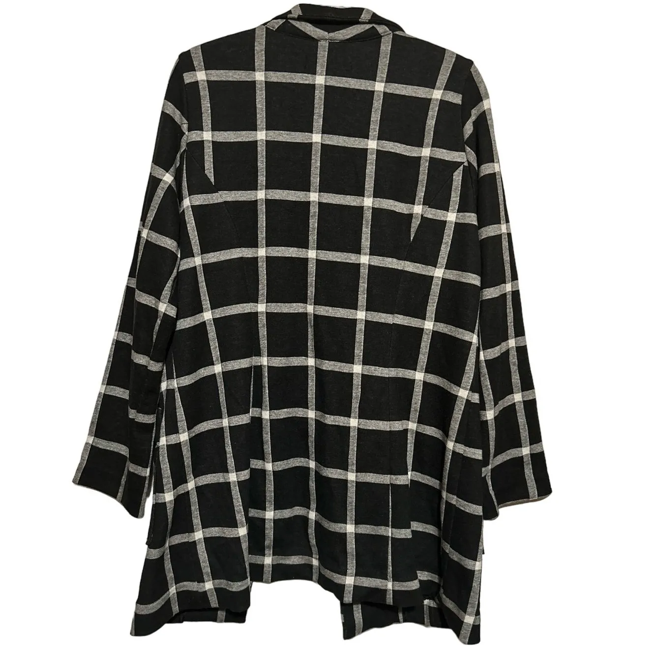 Grace Elements Women's Black White Checkered Button Front Jacket Size L‎ - Image 2