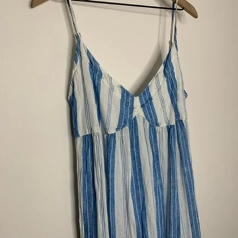 CP Shade Free People Isabella Stripe Linen Maxi Dress Blue White Size XS Womens - Image 7