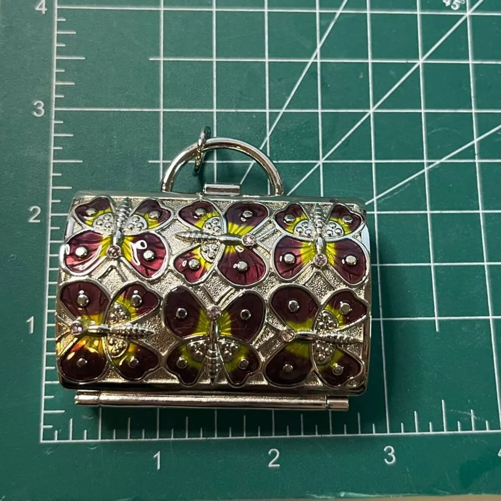 Judith Leiber Neiman Marcus Butterfly Pillbox Trinket Purple - Image 8