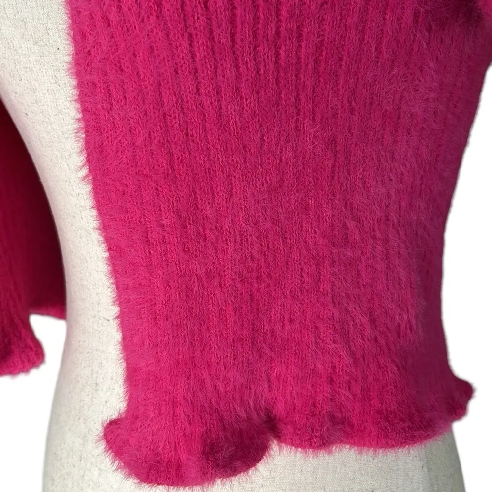 Sincerely Jules Chain Link Fury Open Front Cropped Cardigan - Image 6