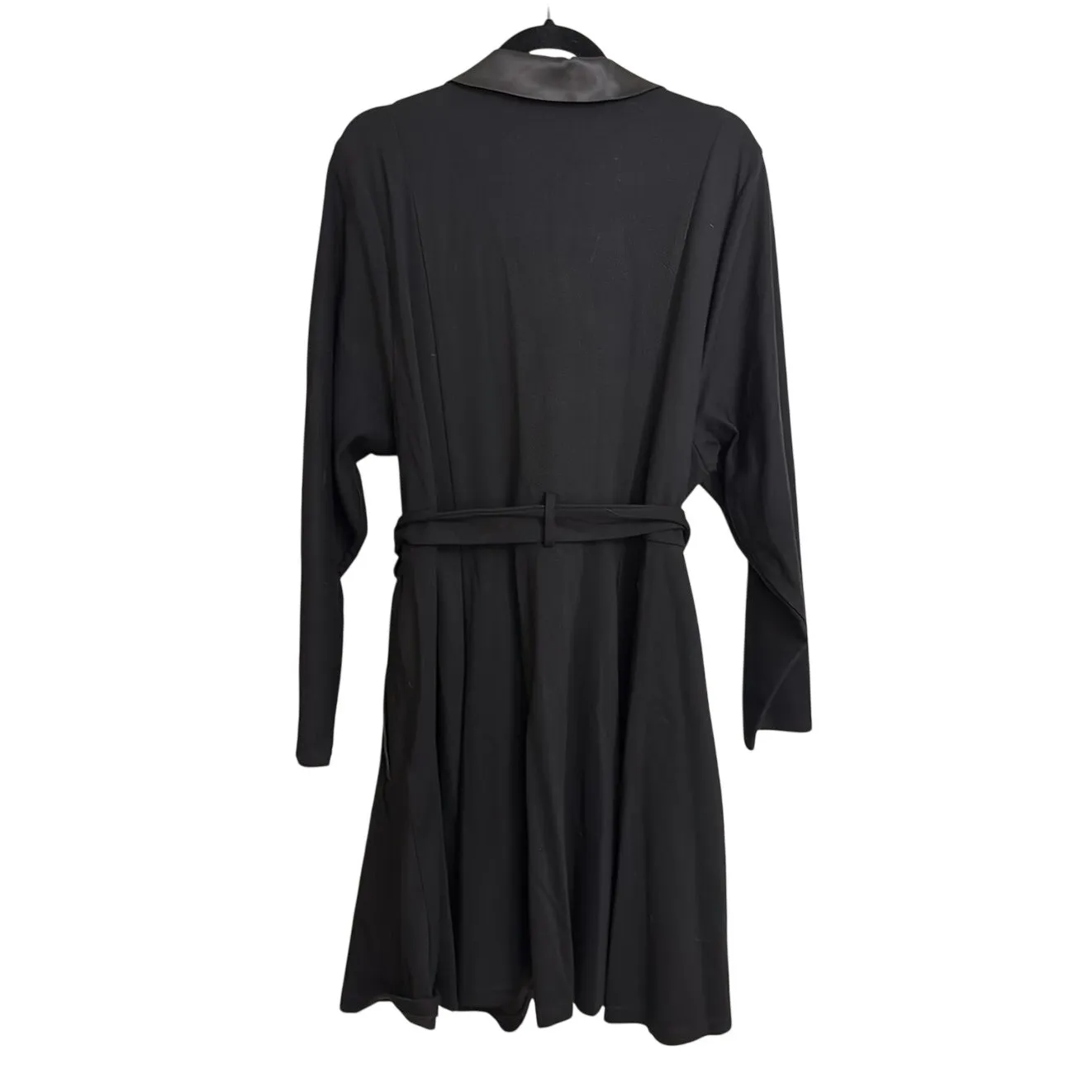 Torrid Tuxedo Dress Womens Size 24 Black Skater Satin Lapel Wrap Belt Mini - Image 3